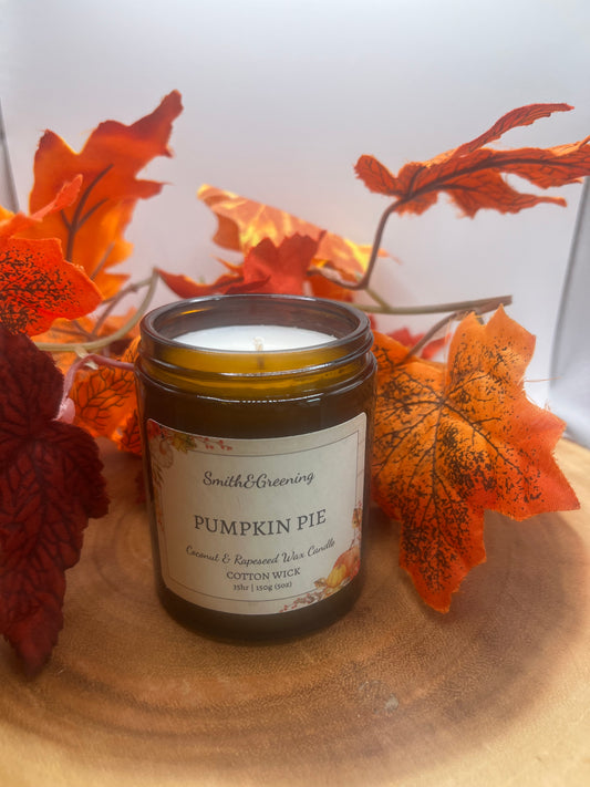 Pumpkin Pie Coconut Wax Candle (Amber Jar)