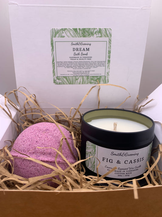 Dream Candle & Bath Bomb Gift Set