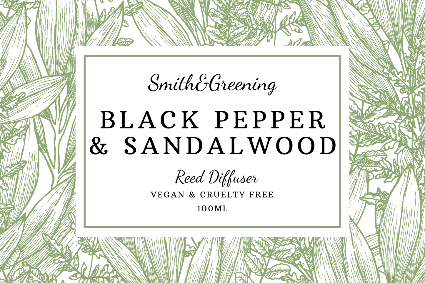 Black Pepper & Sandalwood Reed Diffuser