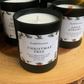 Christmas Tree Coconut Wax Candle. Hand poured, vegan candle with a choice of wooden or cotton wick