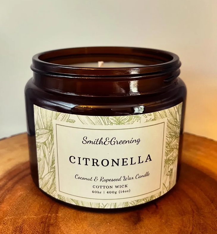 Citronella and Lemongrass Coconut &amp; Rapeseed Wax Candle