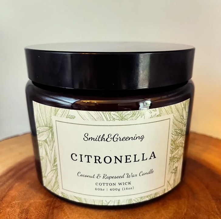 Citronella and Lemongrass Coconut &amp; Rapeseed Wax Candle