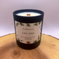Log Fire Coconut Wax Candle. Hand poured, vegan candle with a choice of wooden or cotton wick