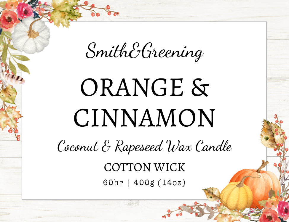 Orange & Cinnamon Coconut Wax Candle