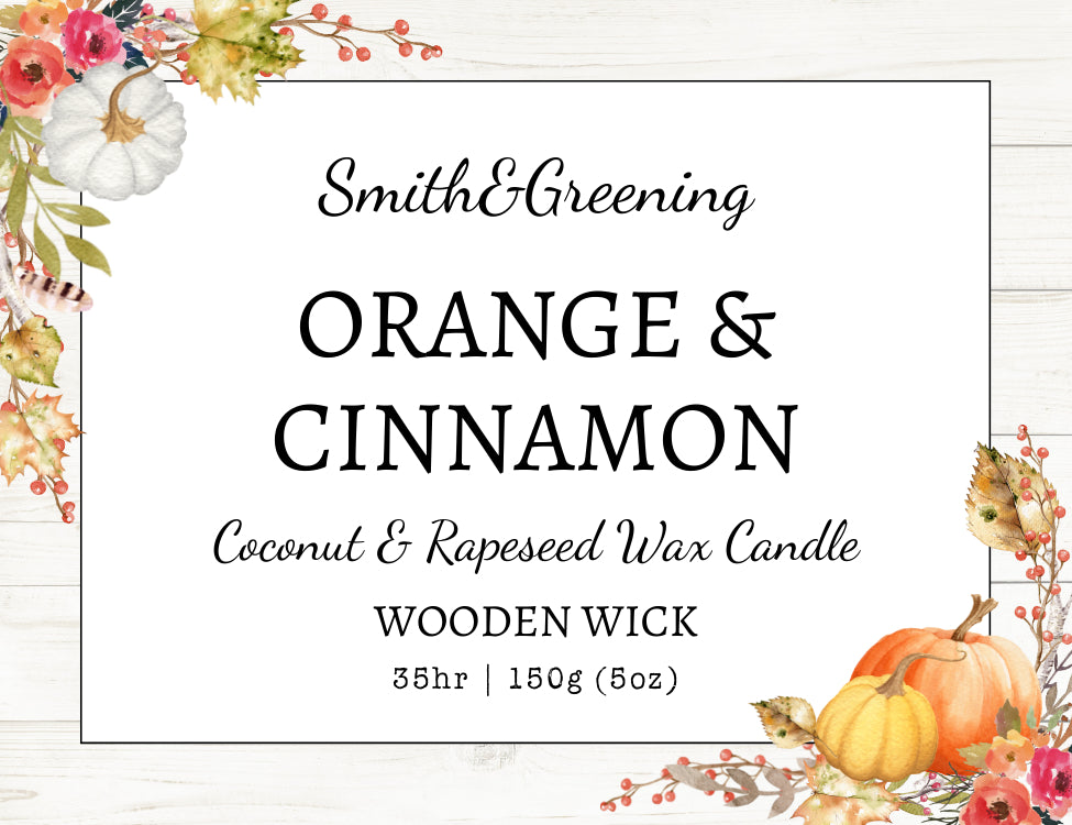 Orange & Cinnamon Coconut Wax Candle