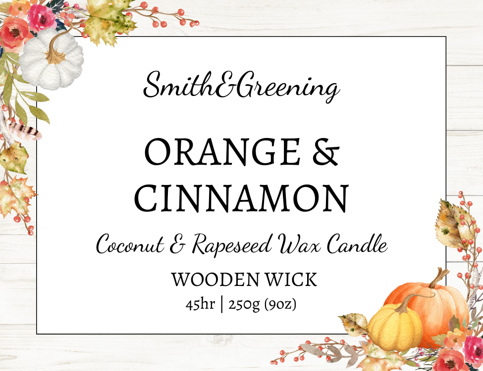 Orange & Cinnamon Coconut Wax Candle