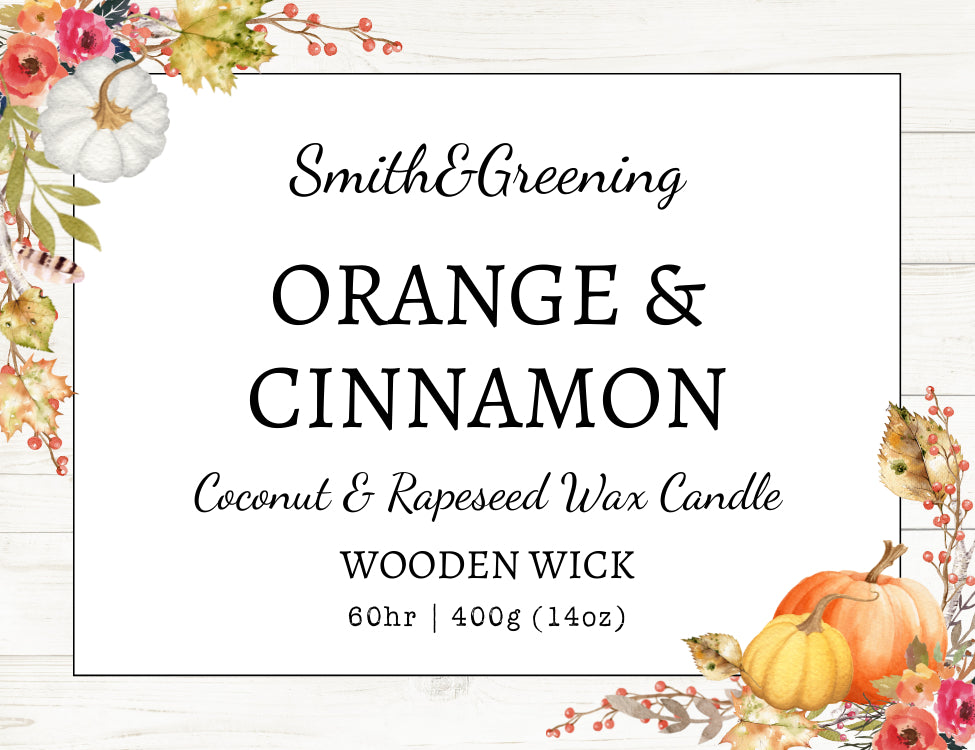Orange & Cinnamon Coconut Wax Candle