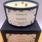 Winter Coconut Wax Candle. Hand poured, vegan candle with a choice of wooden or cotton wick.