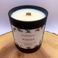 Winter Coconut Wax Candle. Hand poured, vegan candle with a choice of wooden or cotton wick.