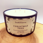 Christmas Tree Coconut Wax Candle. Hand poured, vegan candle with a choice of wooden or cotton wick