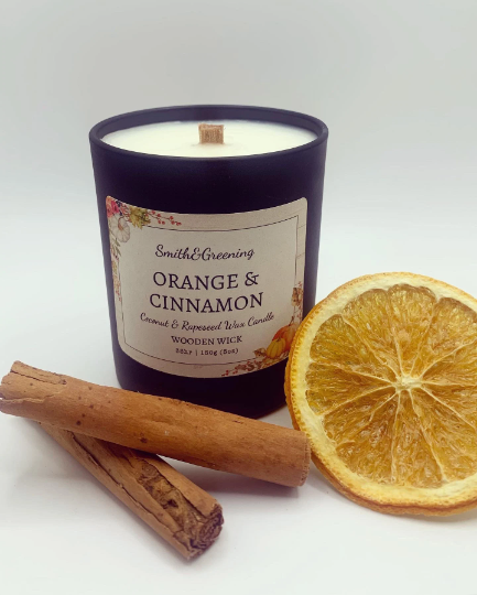 Orange & Cinnamon Coconut Wax Candle