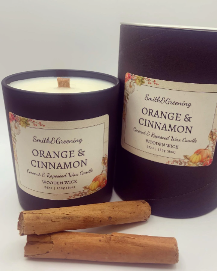 Orange & Cinnamon Coconut Wax Candle